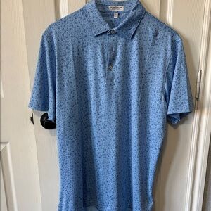 Peter Millar Sky Blue Patterned Polo Shirt